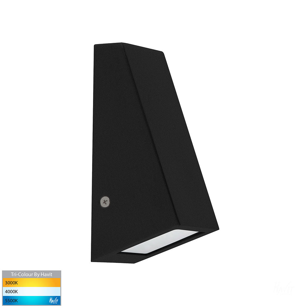 Buy Exterior Wall Lights Australia Taper LED Wedge Wall Light Black 316 Stainless Steel 3CCT - HV3605T-BLK
