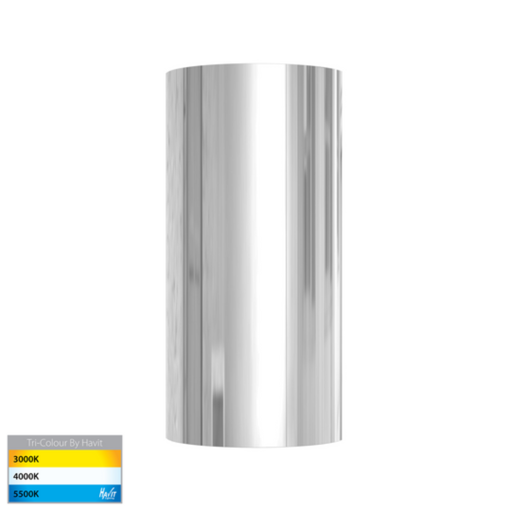 Aries LED Fixed Down Wall Light Polished 316 Stainless Steel 3CCT - HV3625T-PSS316