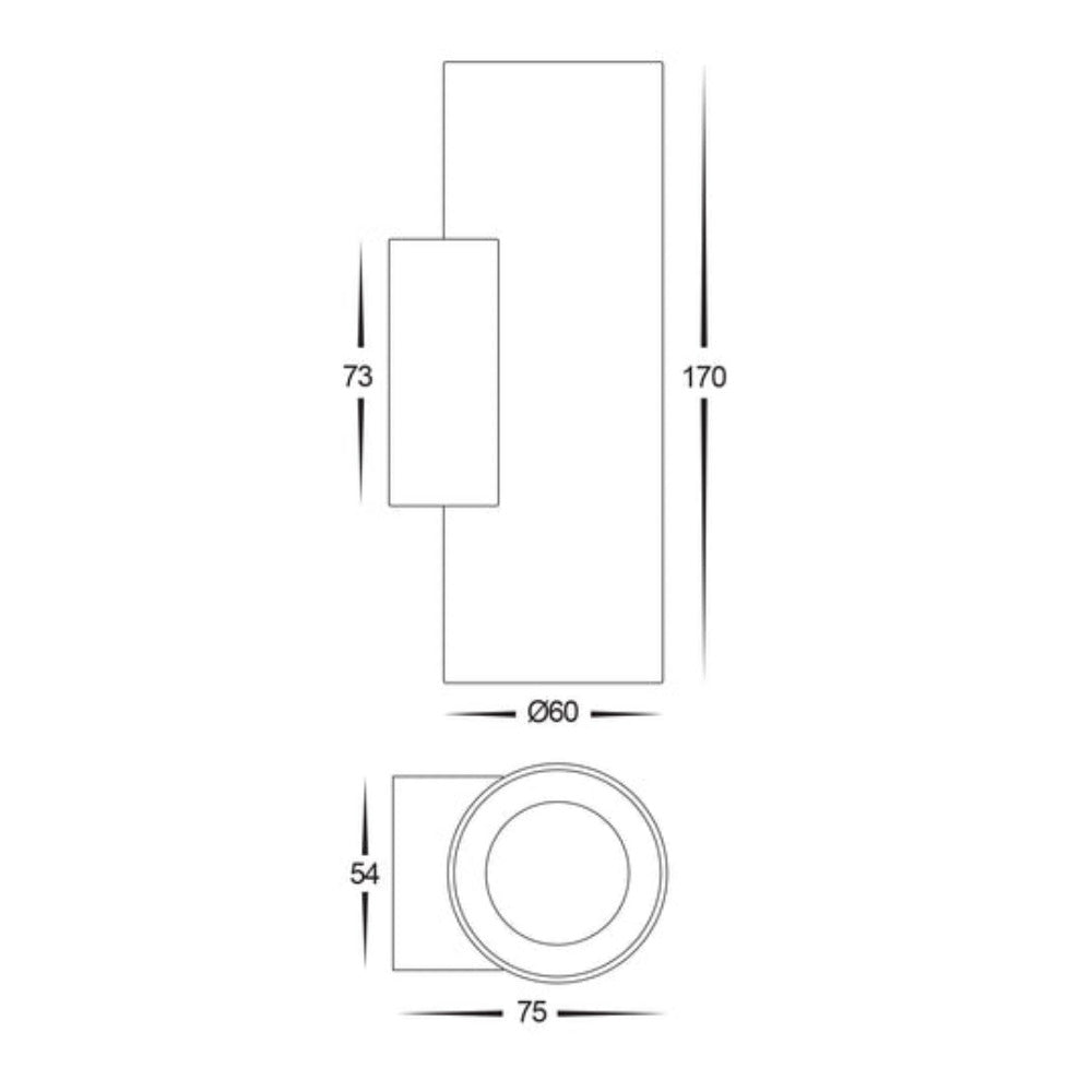 Buy Up / Down Wall Lights Australia Aries LED Up / Down Wall 2 Lights White 3CCT - HV3626T-WHT