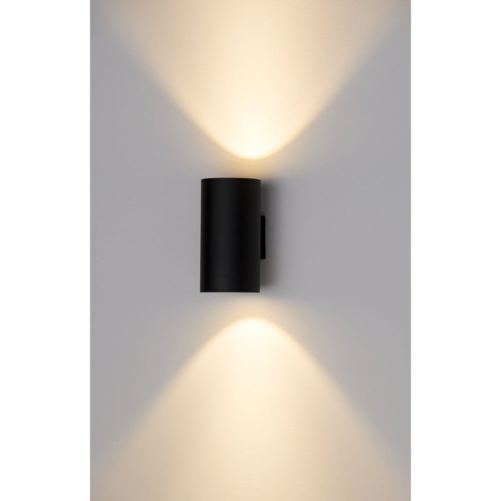 Porter Round Large Up & Down LED Wall Light Black 3CCT - HV3629T-BLK