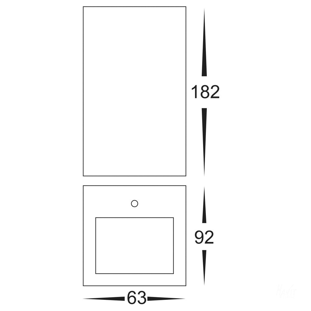 Buy Up / Down Wall Lights Australia Veldi Square Up & Down Wall Light 316 Stainless Steel 3CCT - HV3633T-SS316