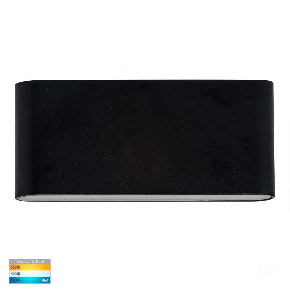 Buy Exterior Wall Lights Australia Lisse Fixed Down LED Wall Light 12V Black 3CCT - HV3643T-BLK-12V