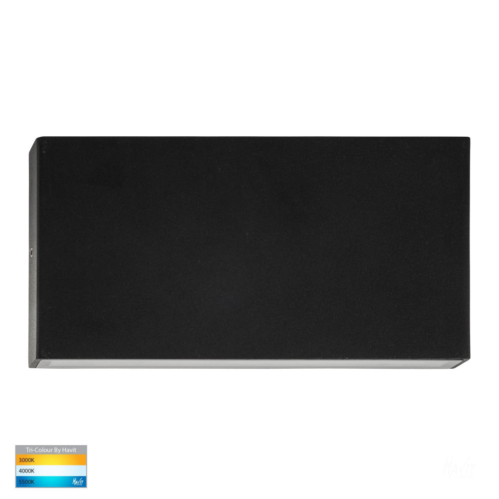 Buy Up / Down Wall Lights Australia Essil Up / Down Surface Mounted Wall 2 Lights 5W 12V Black 3CCT - HV3648T-BLK-12V