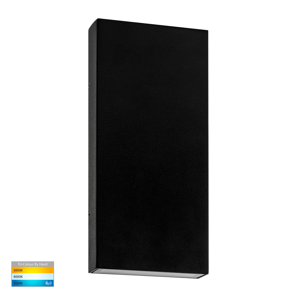 Buy Up / Down Wall Lights Australia Essil Surface Mounted Up-Down Wall 2 Lights 12V 6W Black 3CCT - HV3649T-BLK-12V