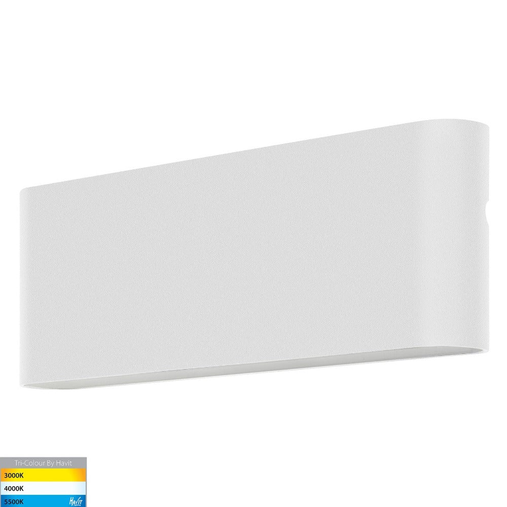 Buy Exterior Wall Lights Australia Lisse Exterior Fixed Down Wall Light 240V W250mm White 3CCT - HV3652T-WHT-240V