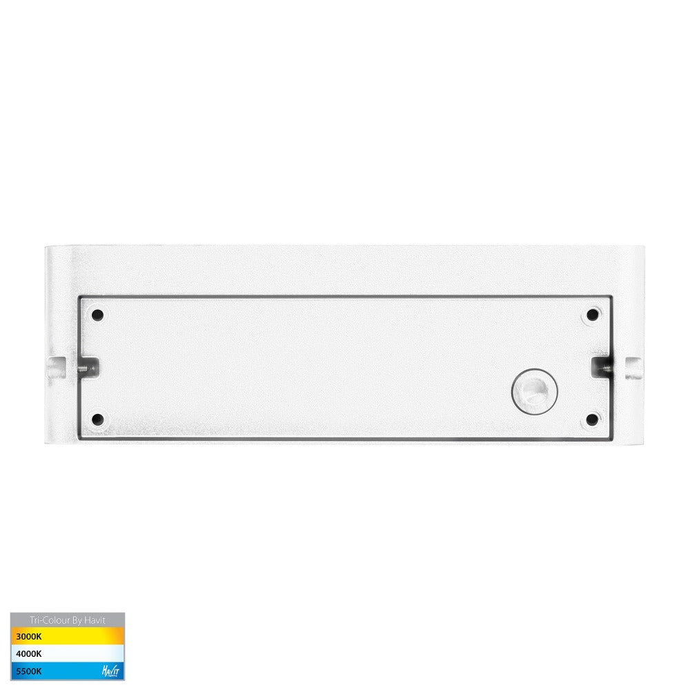 Buy Exterior Wall Lights Australia Lisse Exterior Fixed Down Wall Light 240V W250mm White 3CCT - HV3652T-WHT-240V