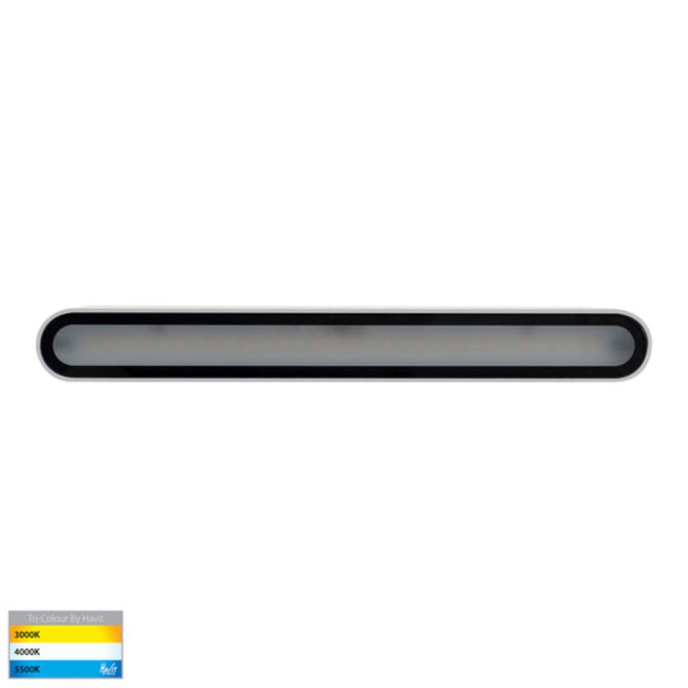 Buy Exterior Wall Lights Australia Lisse Exterior Fixed Down Wall Light 240V W250mm White 3CCT - HV3652T-WHT-240V