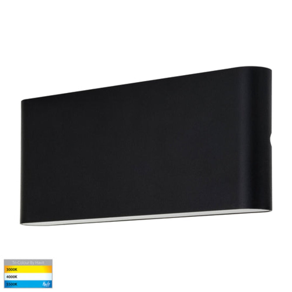 Lisse Up / Down Wall 2 Lights W250mm Black Aluminium 3CCT - HV3653T-BLK-240V