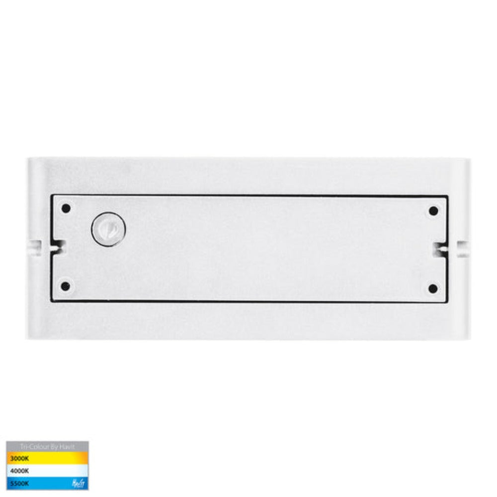 Lisse Up / Down Wall 2 Lights 12V W250mm White Aluminium 3CCT - HV3653T-WHT-12V