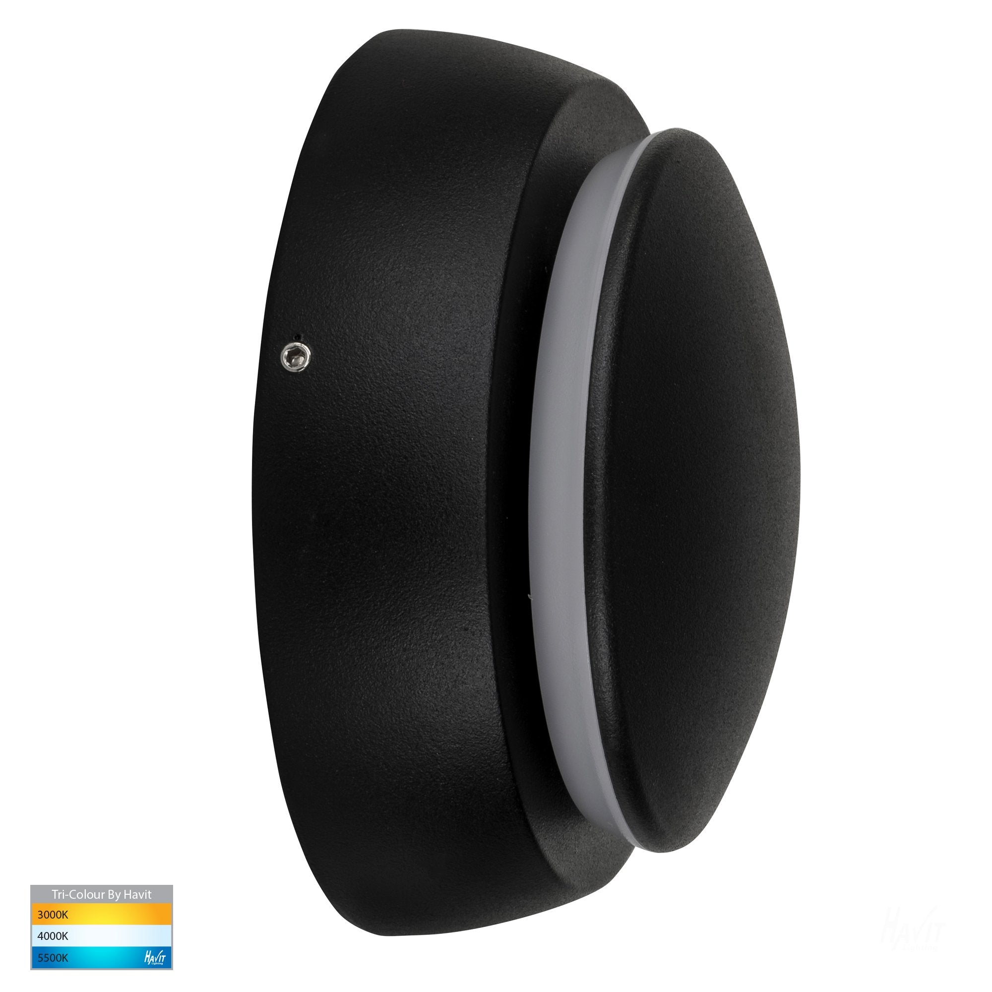 Buy Exterior Wall Lights Australia HV3666T-BLK Pivot Round Wall Mounted Light Poly Powder Coated Black 