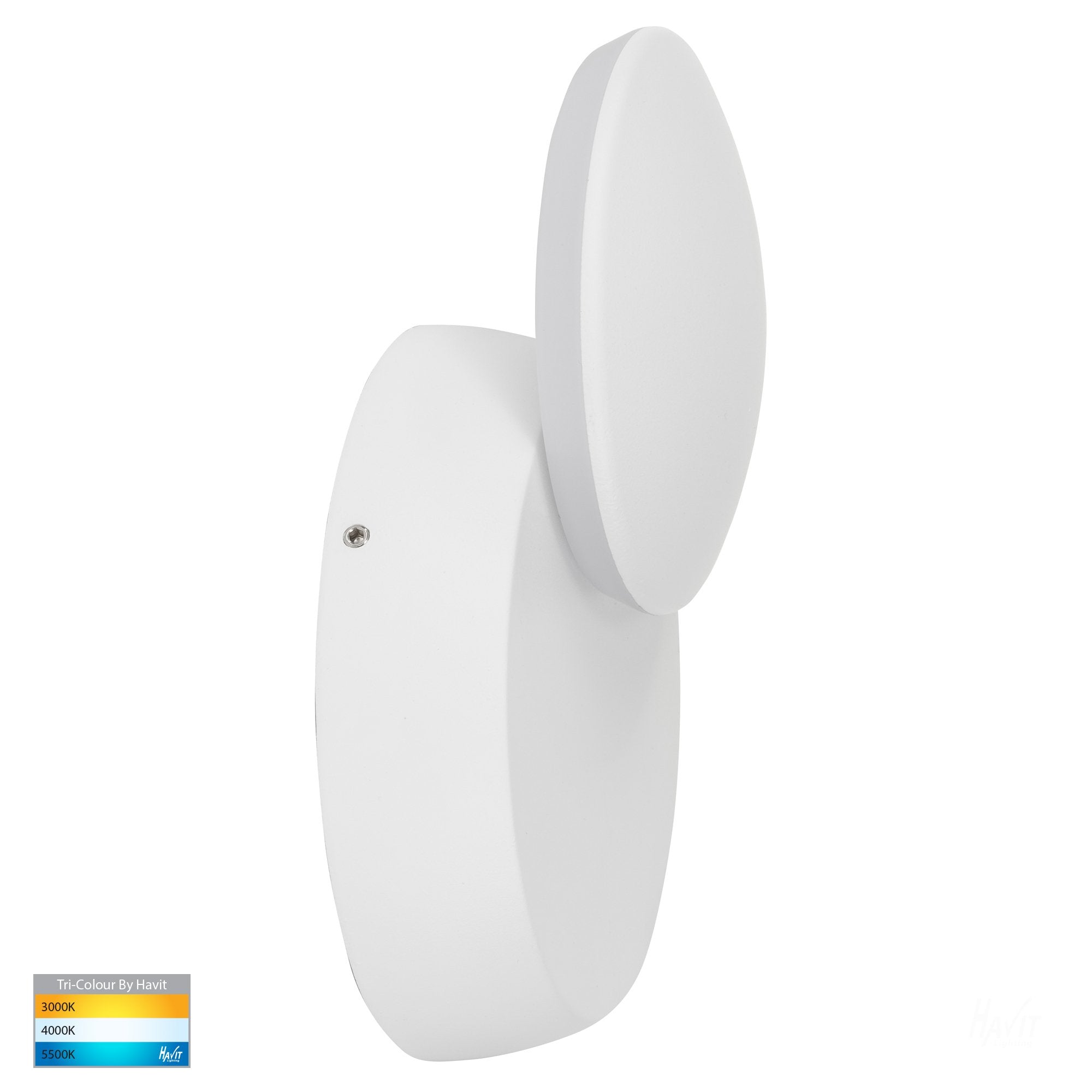 Buy Exterior Wall Lights Australia HV3666T-WHT Pivot Round Wall Mounted Light Poly Powder Coated White 