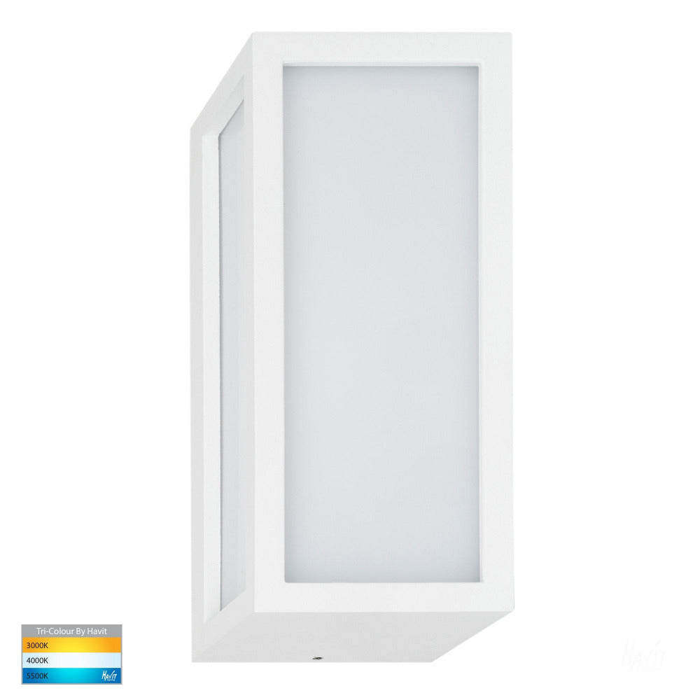 Nepean Exterior Wall Mounted Light 110mm White 3CCT - HV3669T-WHT