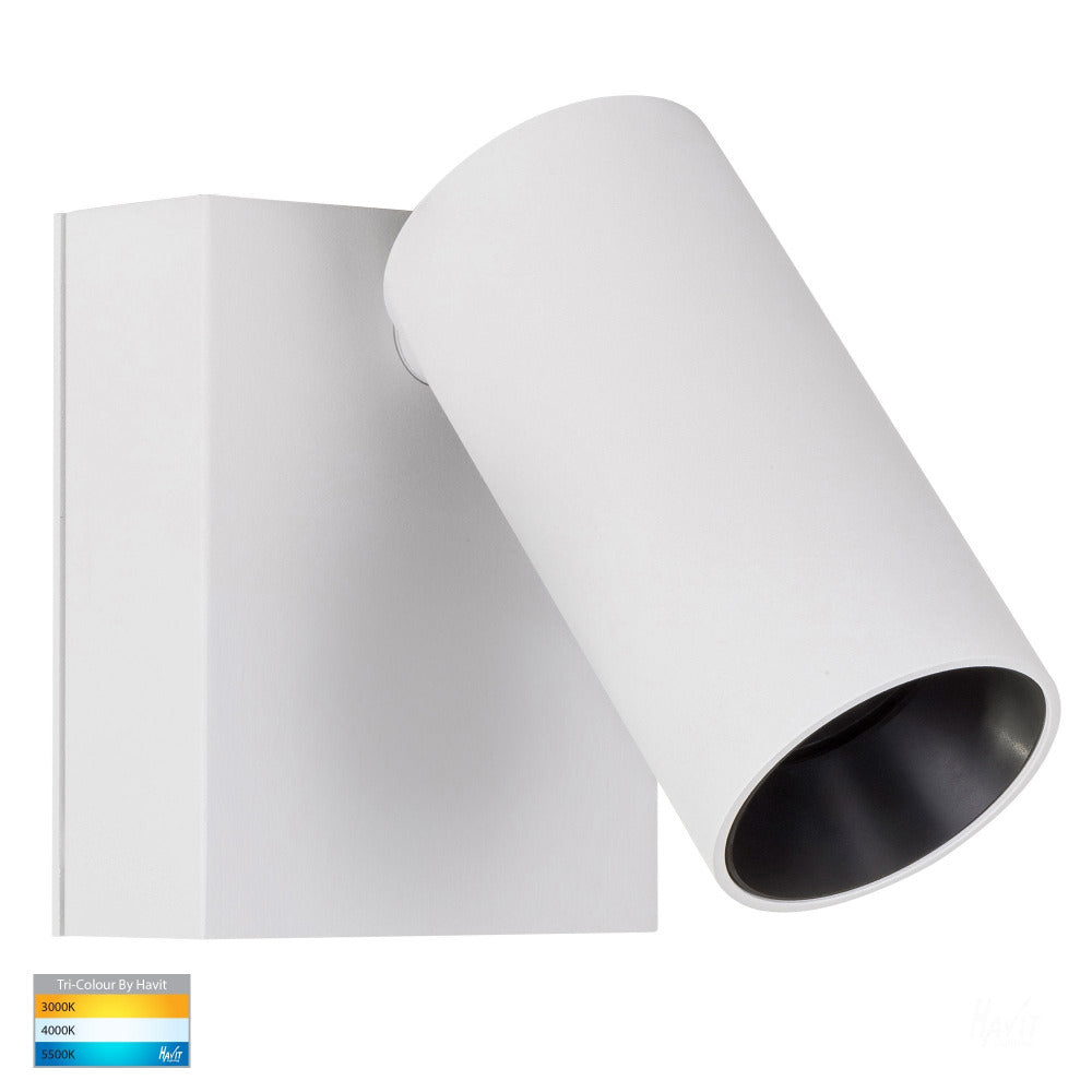 Buy Exterior Wall Lights Australia Revo Exterior Single Adjustable Wall Light White 3CCT- HV3681T-WHT