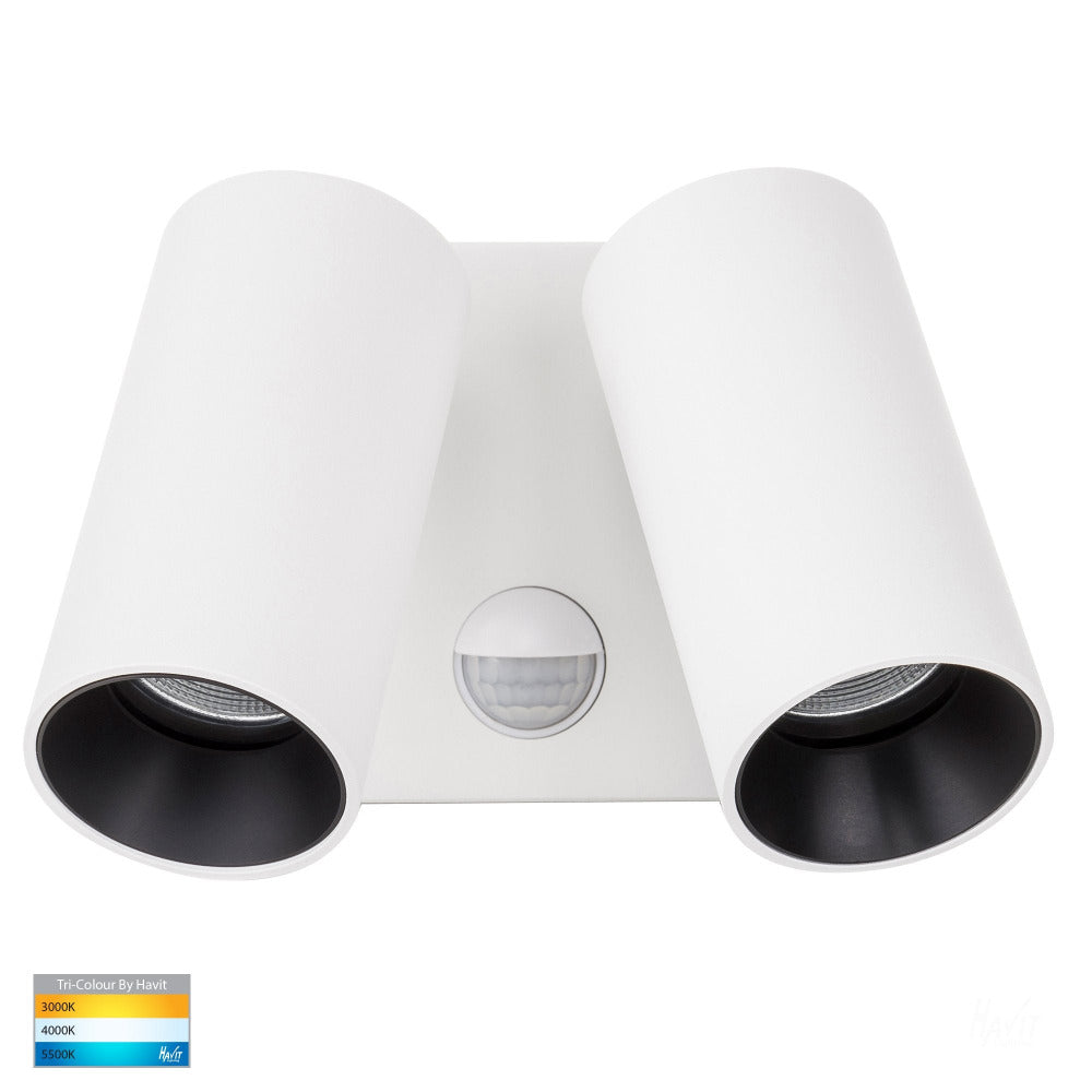 Buy Security Wall Lights Australia Revo Security Wall 2 Lights White 3CCT with Sensor - HV3684T-WHT