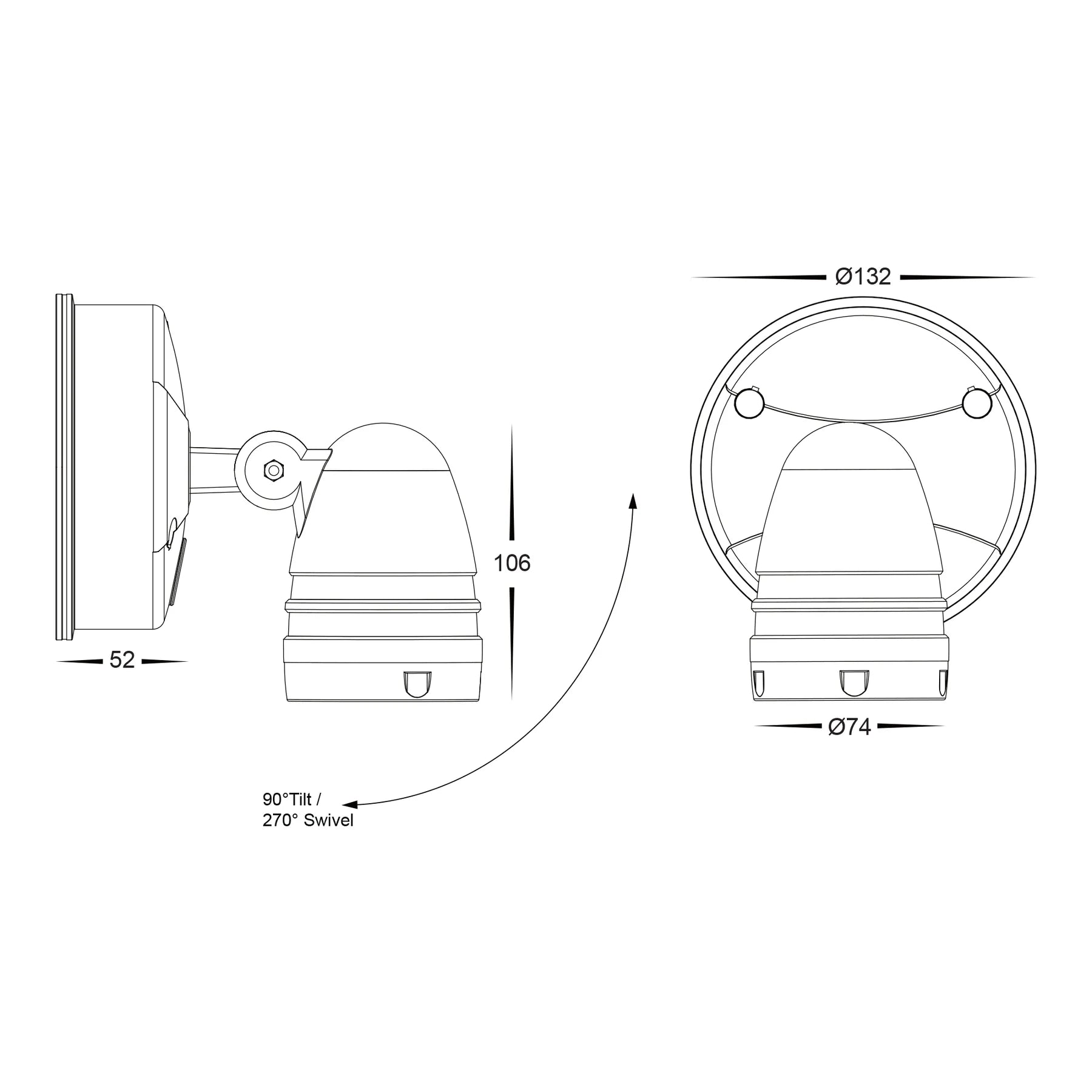 Buy Exterior Spotlights Australia Focus Exterior Spotlight Adjustable 240V White Polycarbonate 3 CCT - HV3791T-WHT