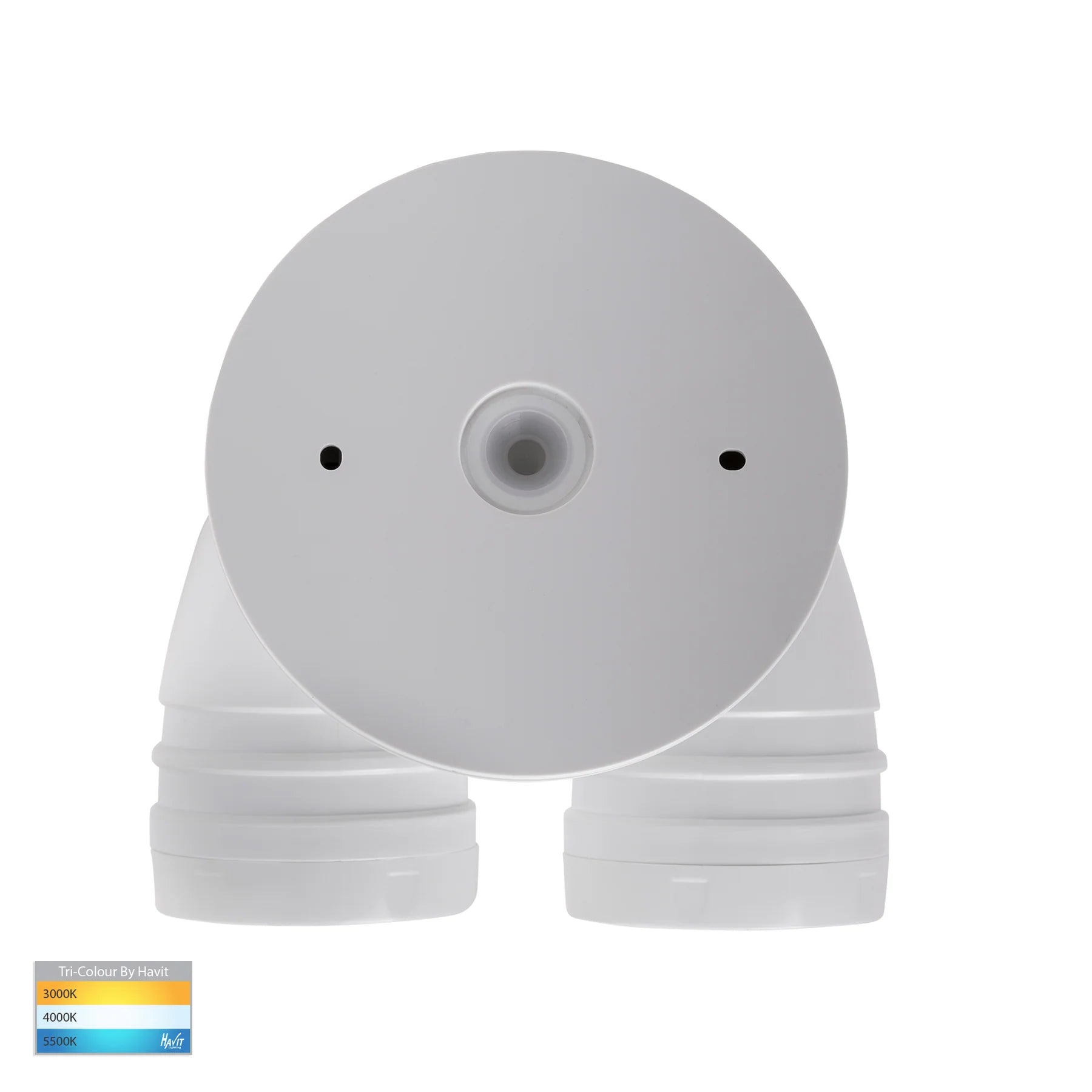 Buy Exterior Spotlights Australia Focus Exterior 2 Spotlights Adjustable 240V White Polycarbonate 3 CCT - HV3793T-WHT