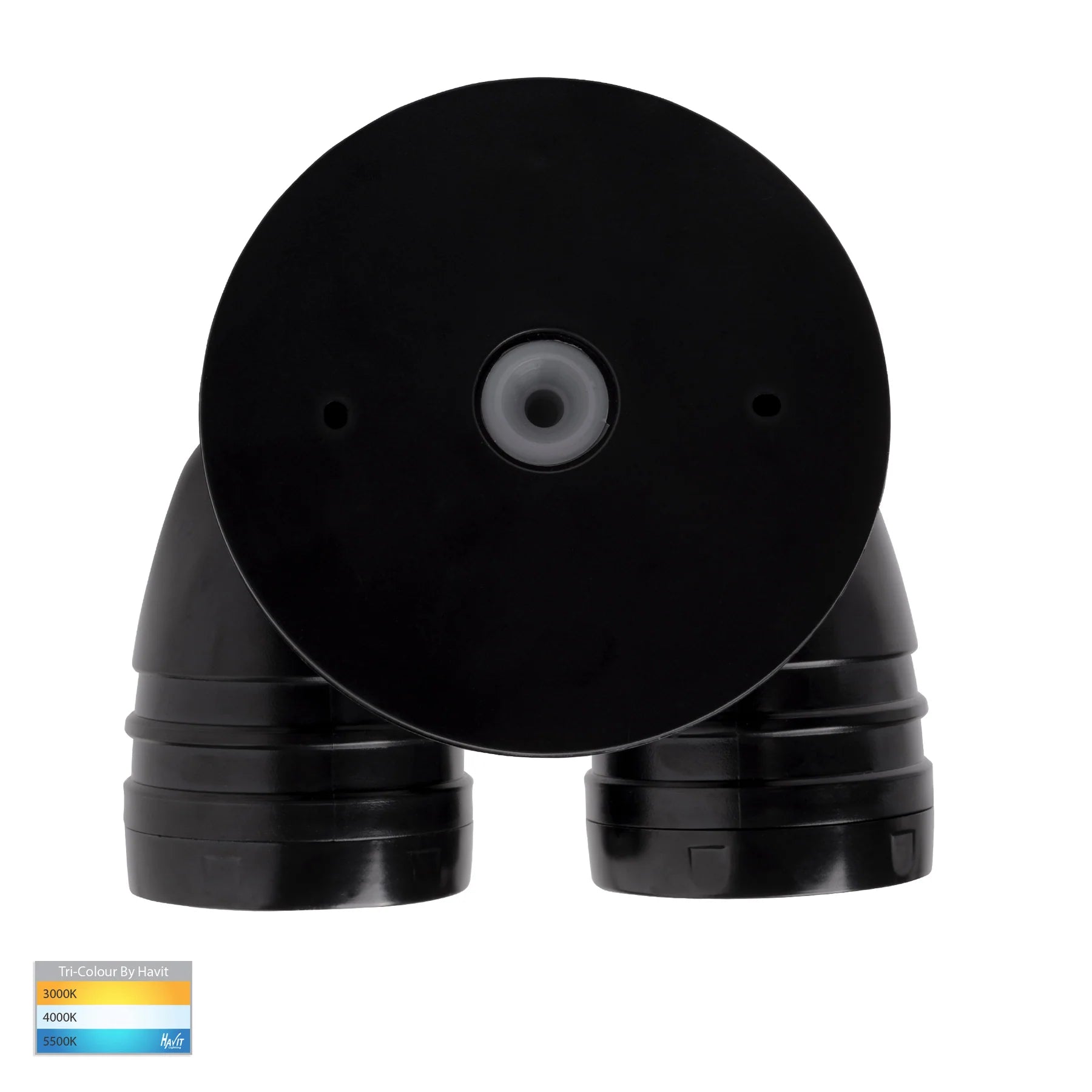 Buy Security Wall Lights Australia Focus Security Wall 2 Lights Adjustable 240V Black 3 CCT with Sensor - HV3794T-BLK