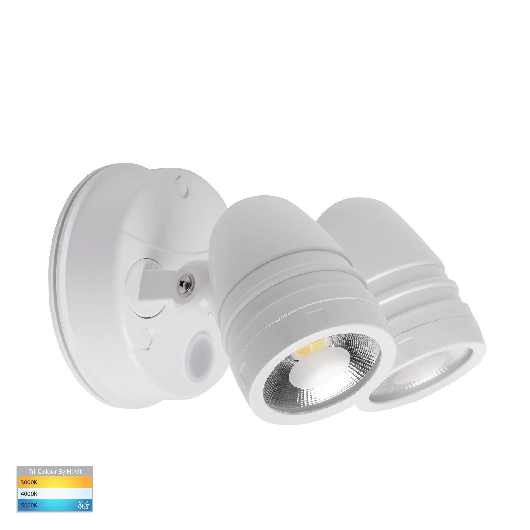 Focus Security Wall 2 Lights Adjustable 240V White Polycarbonate 3 CCT - HV3794T-WHT
