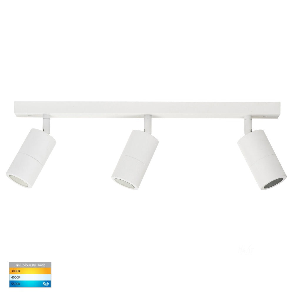 Buy Outdoor Ceiling Spotlights Australia Tivah LED Bar 3 Lights White 3CCT - HV4001T-3-WHT