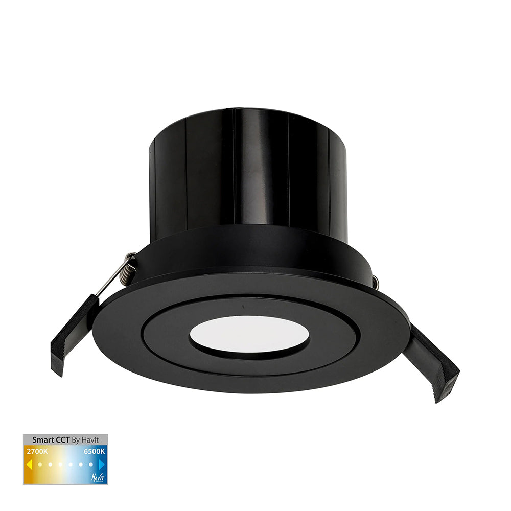 Prime Smart LED Downlight Black W105mm 2CCT - HV5512CCT-BLK