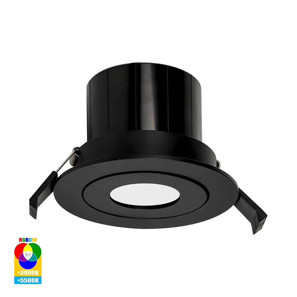 Prime Smart LED Downlight Black W105mm RGBCW - HV5512RGBCW-BLK