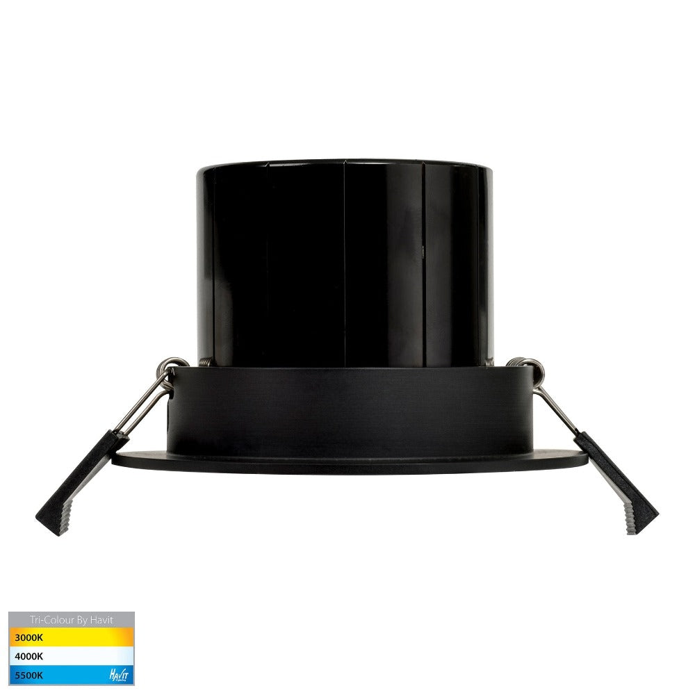 Buy Recessed Downlights Australia Prime Tilt LED Downlight Black 3CCT - HV5512T-BLK