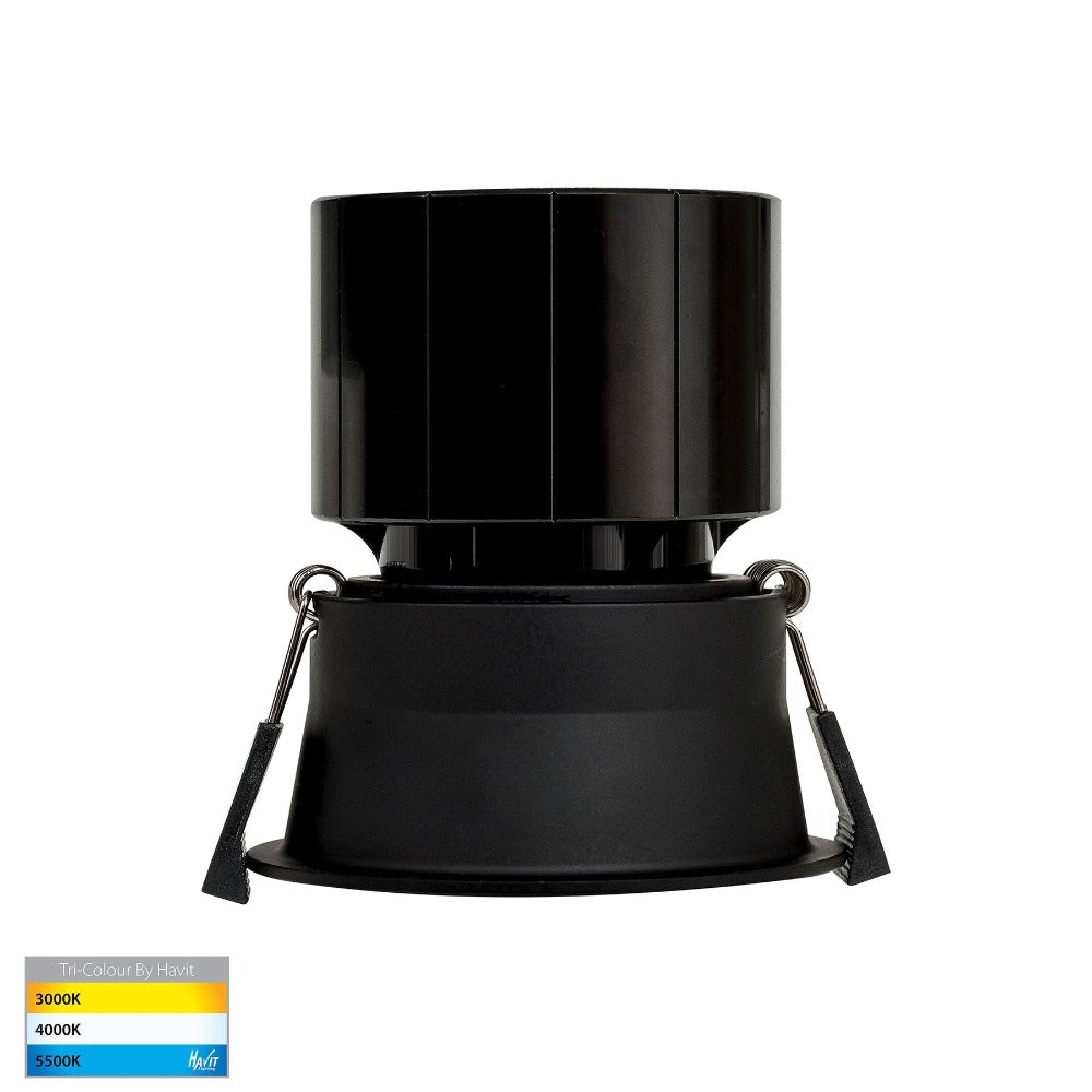 Buy Recessed Downlights Australia Prime Fixed Deep LED Downlight Black 3CCT - HV5513T-BLK