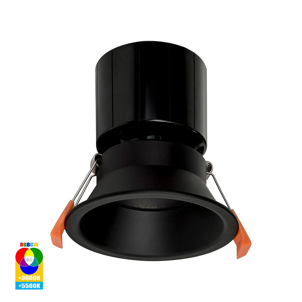 Prime Smart LED Downlight Black W105mm RGBCW - HV5514RGBCW-BLK