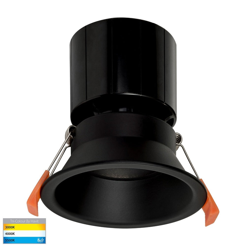 Buy Recessed Downlights Australia Prime Fixed Deep LED Downlight Black 3CCT - HV5514T-BLK