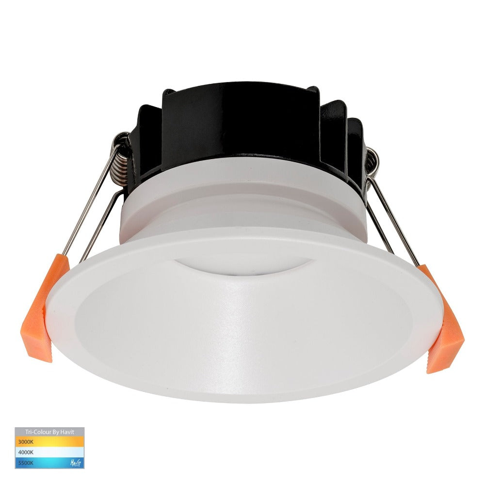 Buy Recessed Downlights Australia Gleam Fixed LED Downlight White 3CCT - HV5528T-WHT
