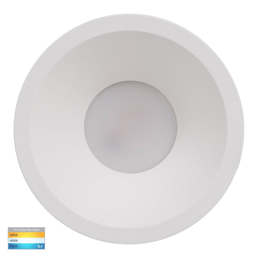 Buy Recessed Downlights Australia Gleam Fixed LED Downlight White 3CCT - HV5528T-WHT