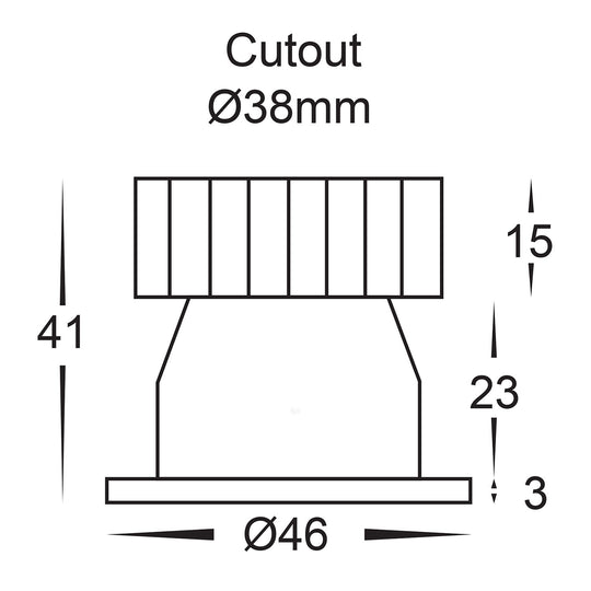 Buy Recessed Downlights Australia HV5702N-WHT Niche Mini round 3W Downlight 4000K White 38mm Cutout 