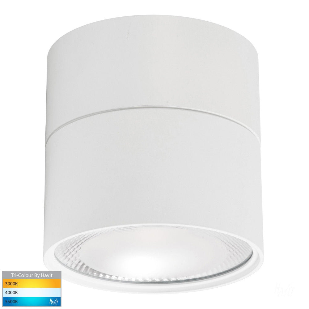 Nella Surface Mounted Round Downlight White 3CCT - HV5805T-WHT-EXT