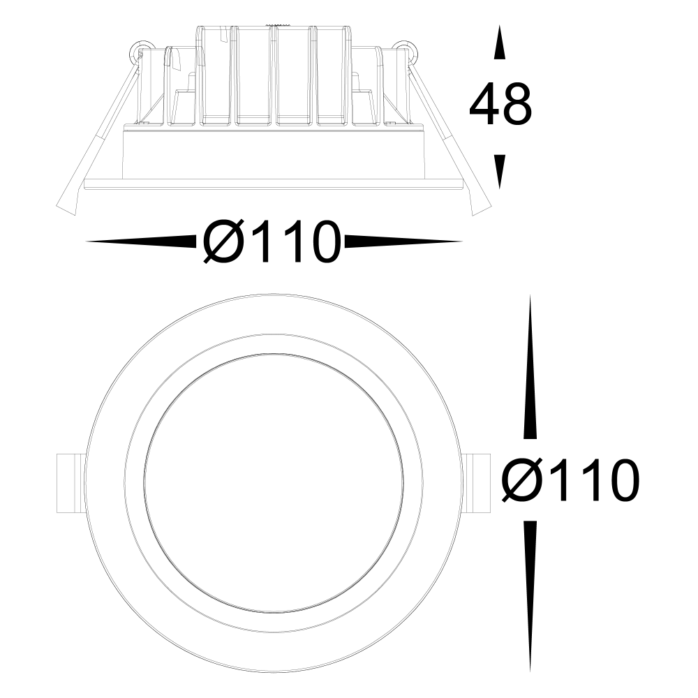 Buy Recessed Downlights Australia Polly Fixed LED Downlight White 3CCT - HV5522T-WHT