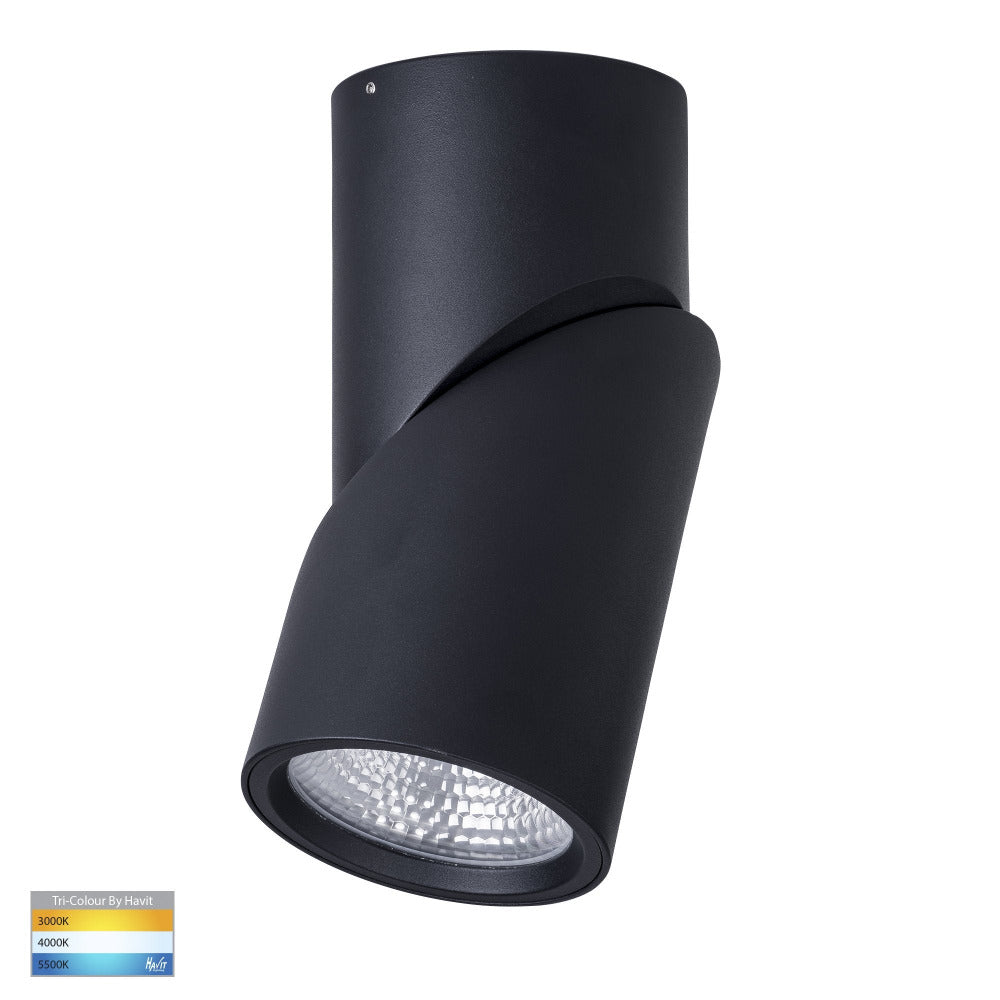 Buy Surface Mounted Downlights Australia Nella Surface Mounted Downlight 24W Black 3CCT - HV5825T-BLK