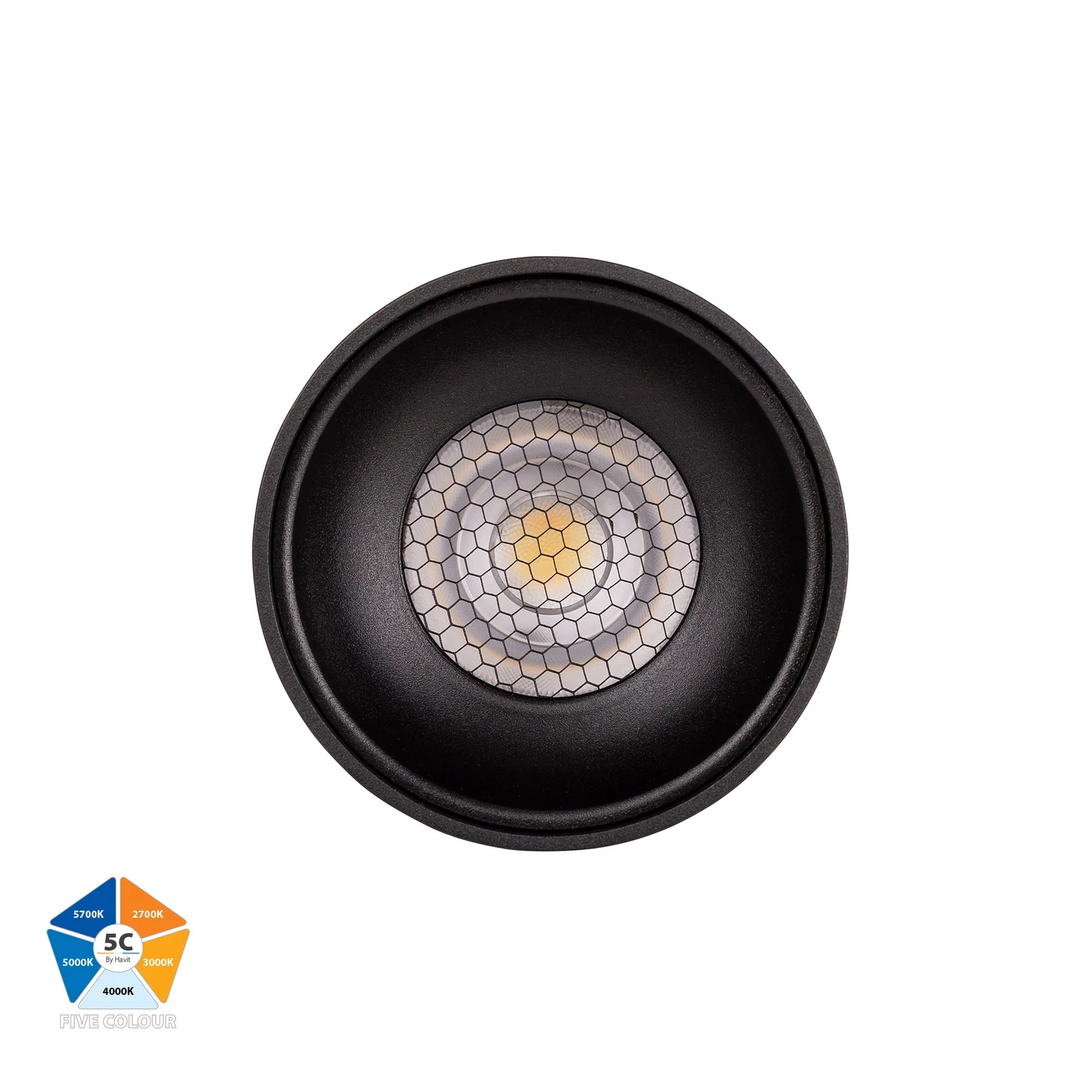 Buy Surface Mounted Downlights Australia Nella LED Surface Mounted Downlight 240V H200mm Black Aluminium 5 CCT - HV5841S-BLK-EXT