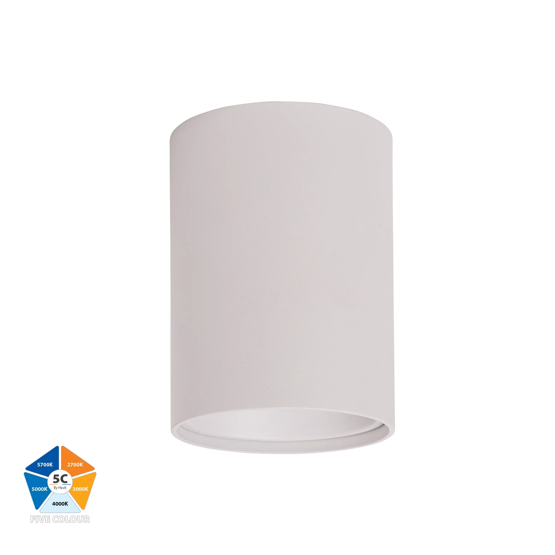 Buy Surface Mounted Downlights Australia Nella LED Surface Mounted Downlight 240V H120mm White Aluminium 5 CCT - HV5842S-WHT