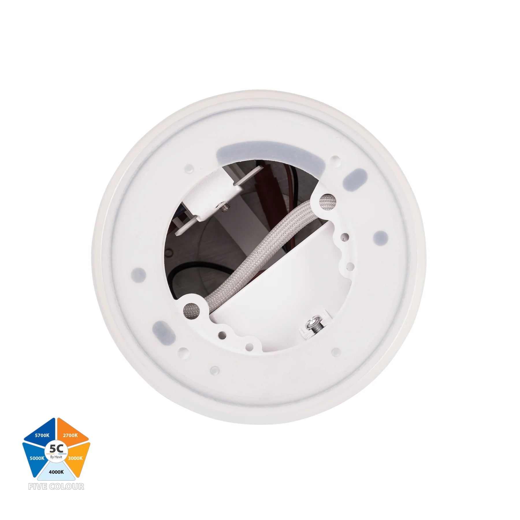 Buy Surface Mounted Downlights Australia Nella LED Surface Mounted Downlight 240V H120mm White Aluminium 5 CCT - HV5842S-WHT