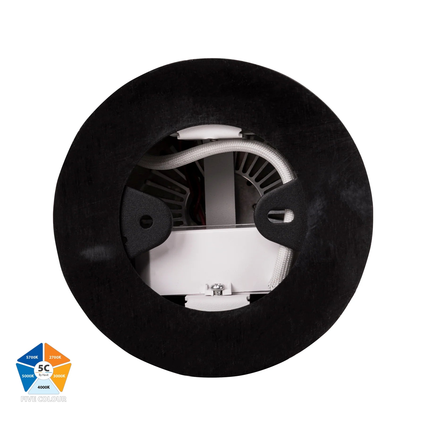 Buy Surface Mounted Downlights Australia Nella LED Surface Mounted Downlight 240V H140mm Black Aluminium 5 CCT - HV5843S-BLK