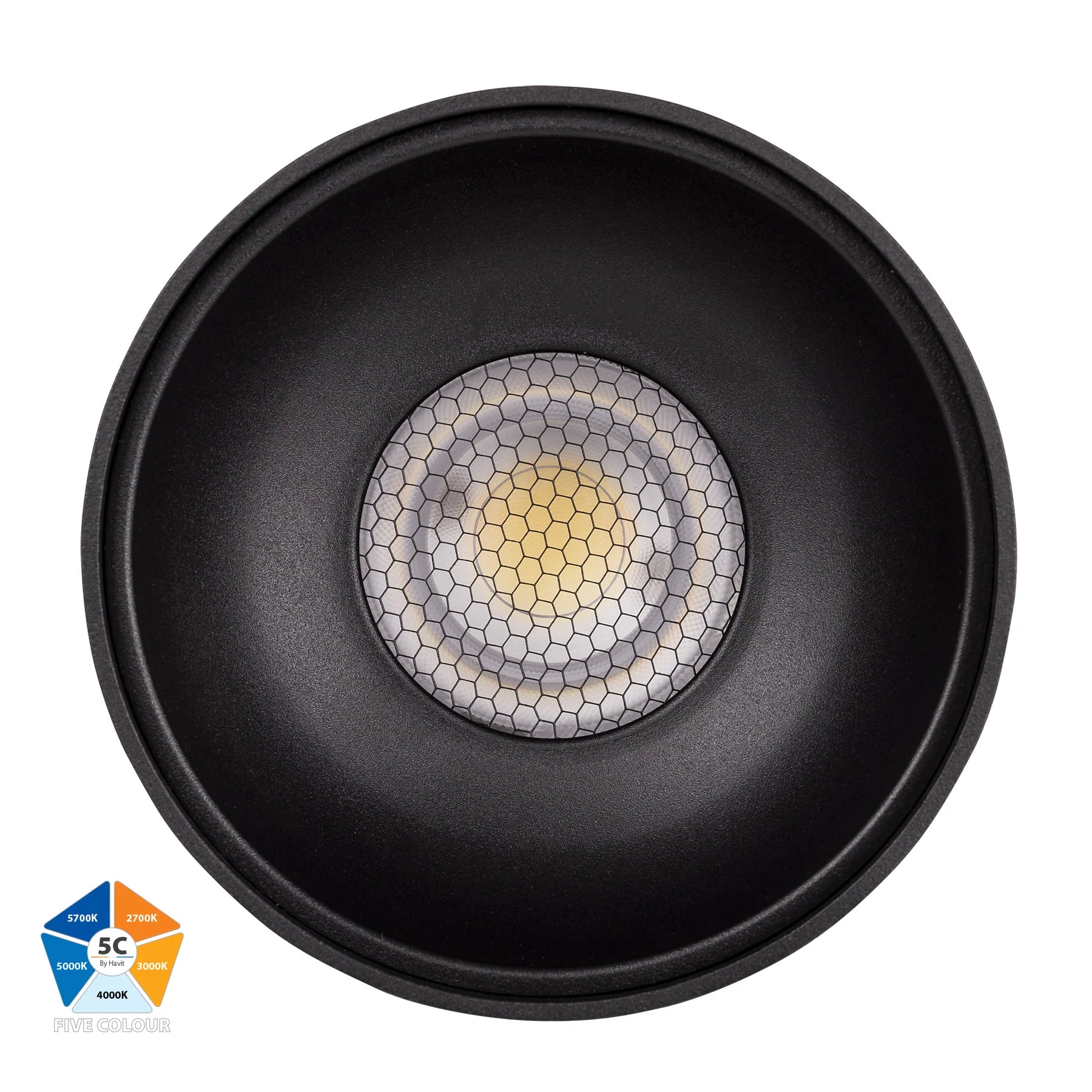 Buy Surface Mounted Downlights Australia Nella LED Surface Mounted Downlight 240V H180mm Black Aluminium 5 CCT - HV5844S-BLK