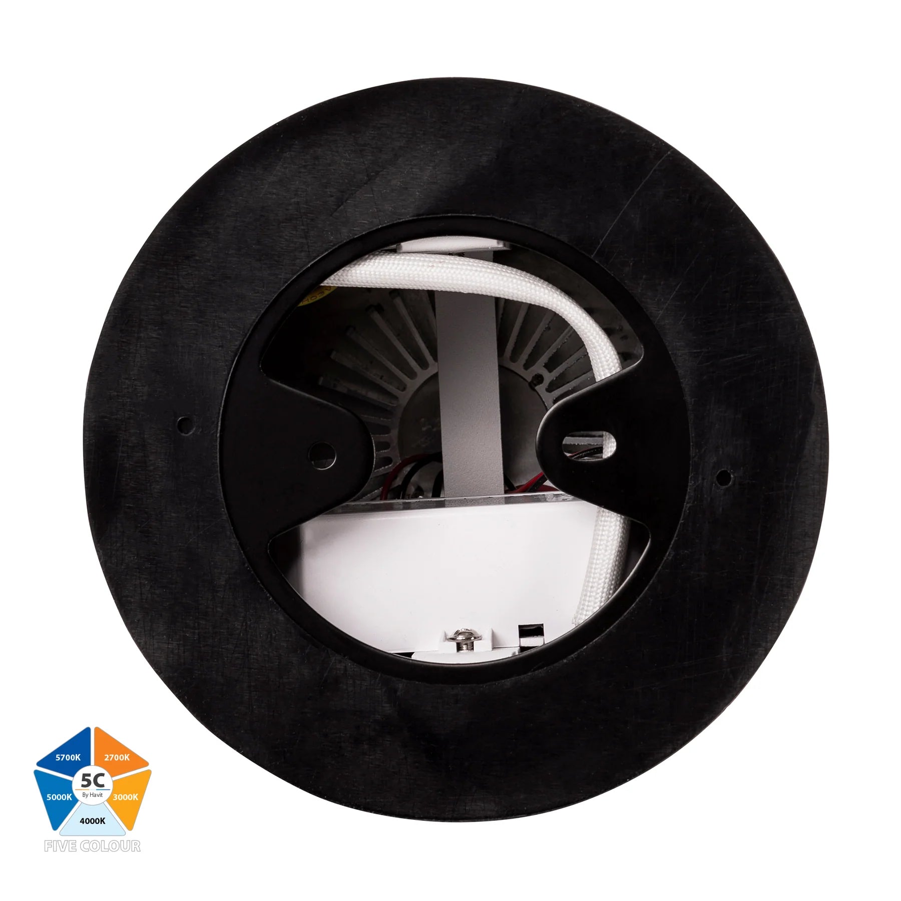 Buy Surface Mounted Downlights Australia Nella LED Surface Mounted Downlight 240V H180mm Black Aluminium 5 CCT - HV5844S-BLK