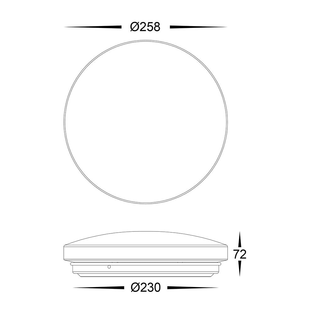 Buy LED Oyster Lights Australia Ostra LED Oyster Light White W258mm 3CCT - HV5884T-WHT