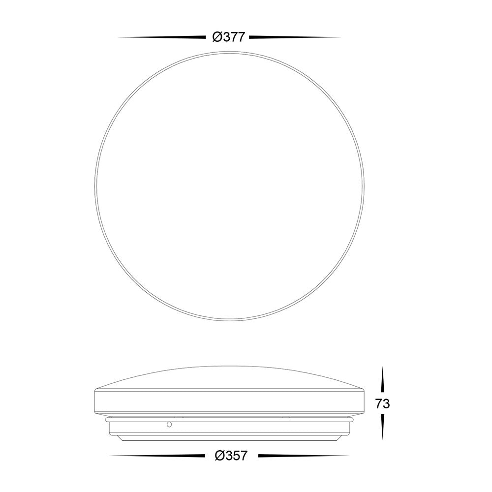 Buy LED Oyster Lights Australia Ostra LED Oyster Light White W377mm 3CCT - HV5886T-WHT