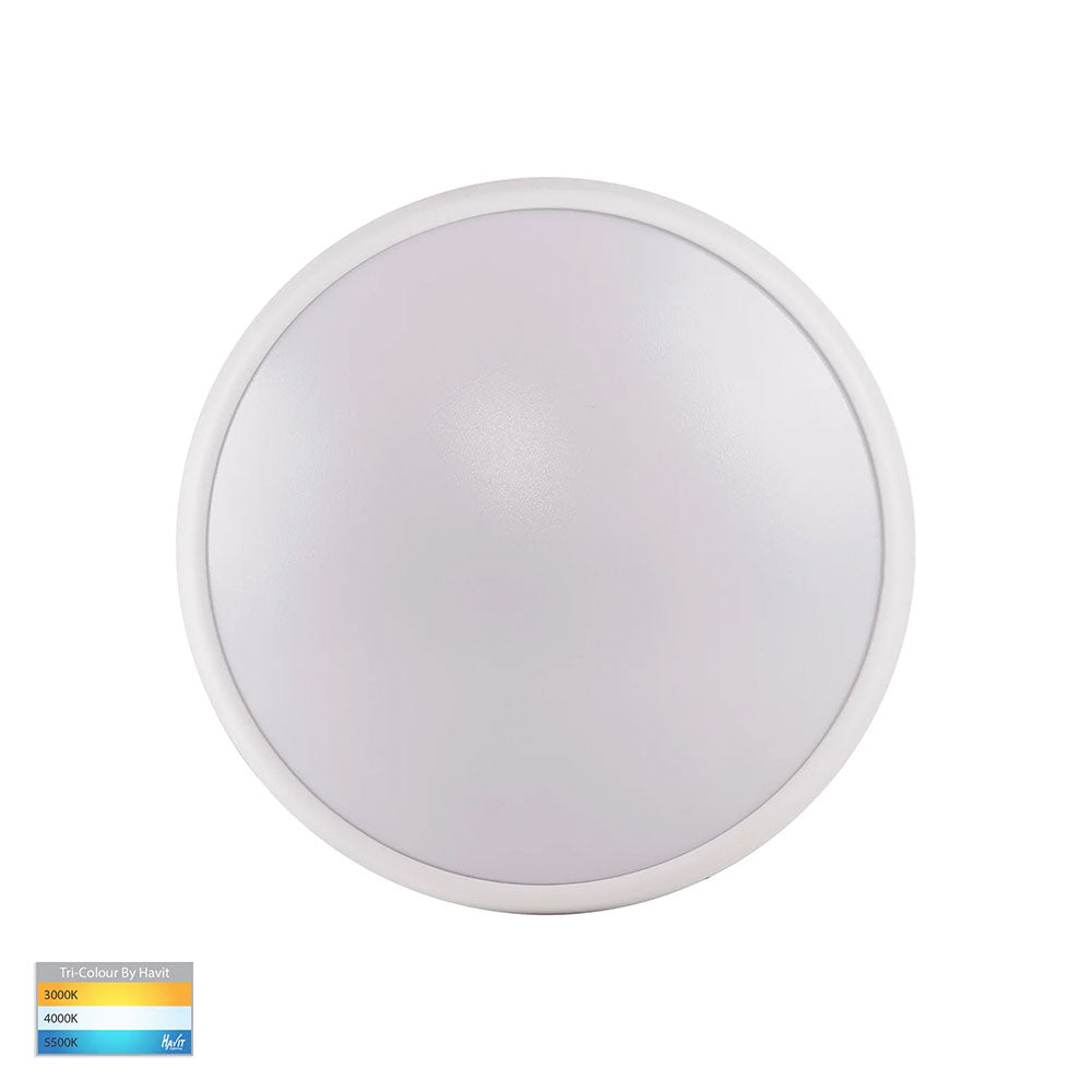 Buy LED Oyster Lights Australia Ostron LED Oyster Light White W249mm 3CCT - HV5887T-WHT