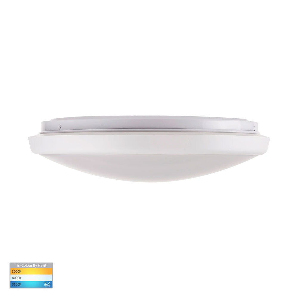 Buy LED Oyster Lights Australia Ostron LED Oyster Light White Aluminium W335mm 3 CCT - HV5888T-WHT
