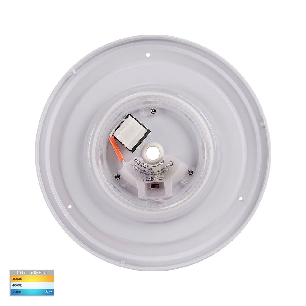 Buy LED Oyster Lights Australia Ostron LED Oyster Light White Aluminium W335mm 3 CCT - HV5888T-WHT