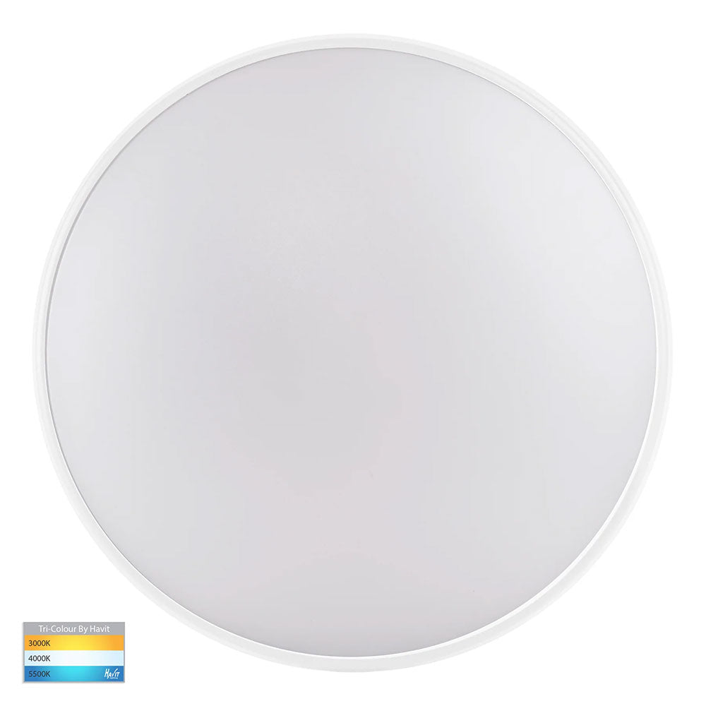 Buy LED Oyster Lights Australia Ostron LED Oyster Light White W396mm 3CCT - HV5889T-WHT