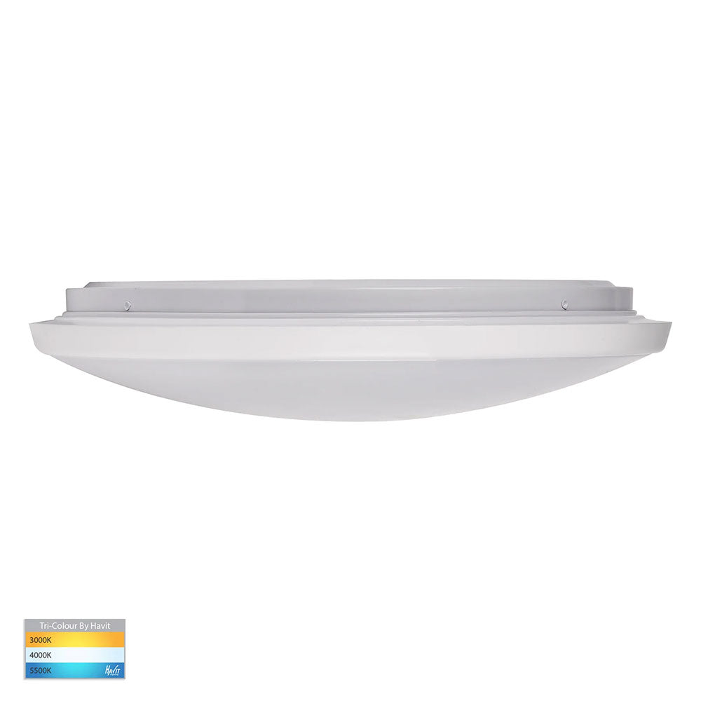 Buy LED Oyster Lights Australia Ostron LED Oyster Light White W396mm 3CCT - HV5889T-WHT