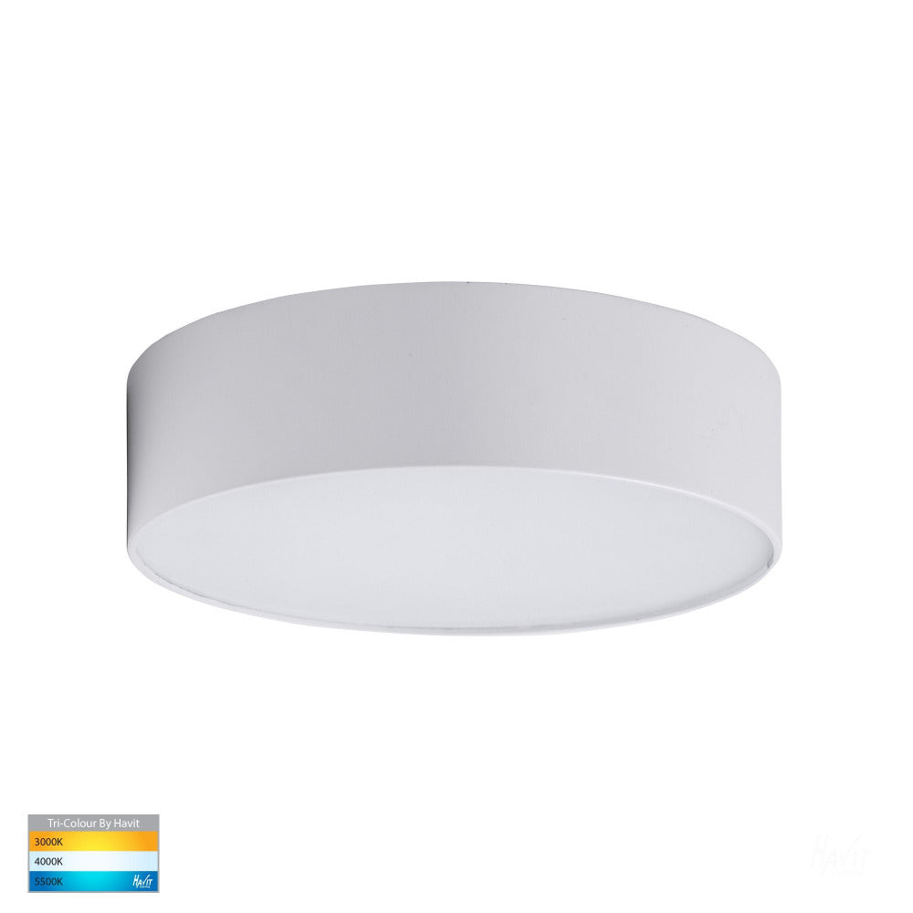 Nella Surface Mounted Round Oyster Light 20W White 3CCT - HV5892T-WHT