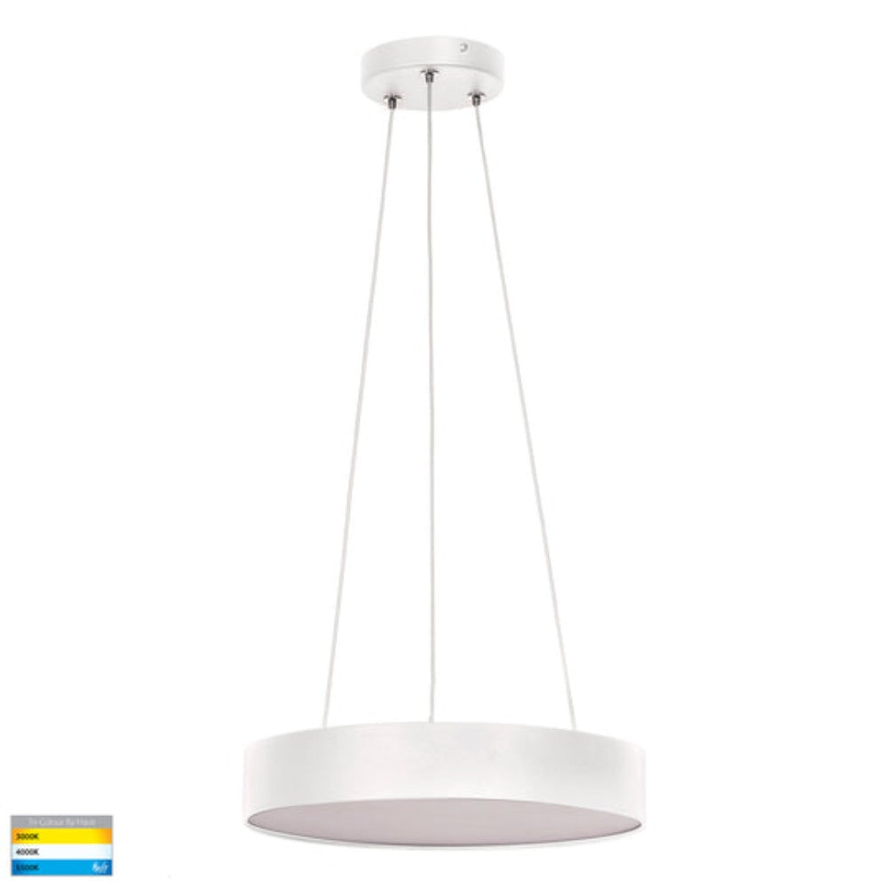 Buy LED Pendants Australia Nella Round Pendant W320mm White 3CCT - HV5893T-WHT-PDT